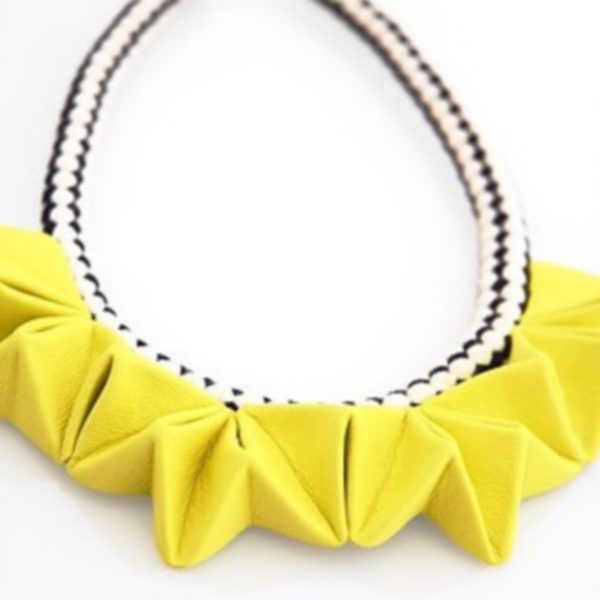 collier origami jaune soleil (3)
